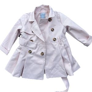 Tahari Light Pink Double-Breasted Kids Pea Coat